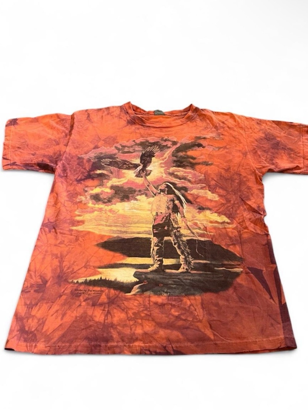 Vintage 90’s The Mountain Native American Eagle Craig Tennant TieDye T-Shirt L.